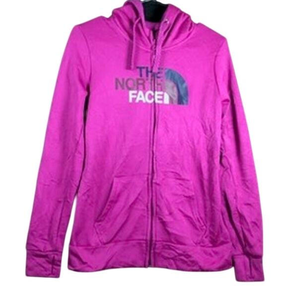 The North Face Womens Sweater Purple Full Zip Hoodie Fleece Pocket Small - Picture 1 of 13
